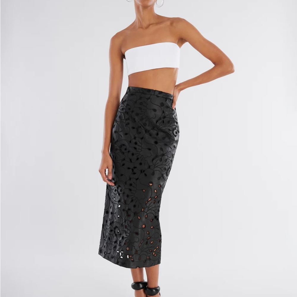 BCBG faux leather skirt